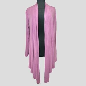 Jockey Women's Pink Open Front Cardigan Small Modal Blend Drape Hem Lightweight